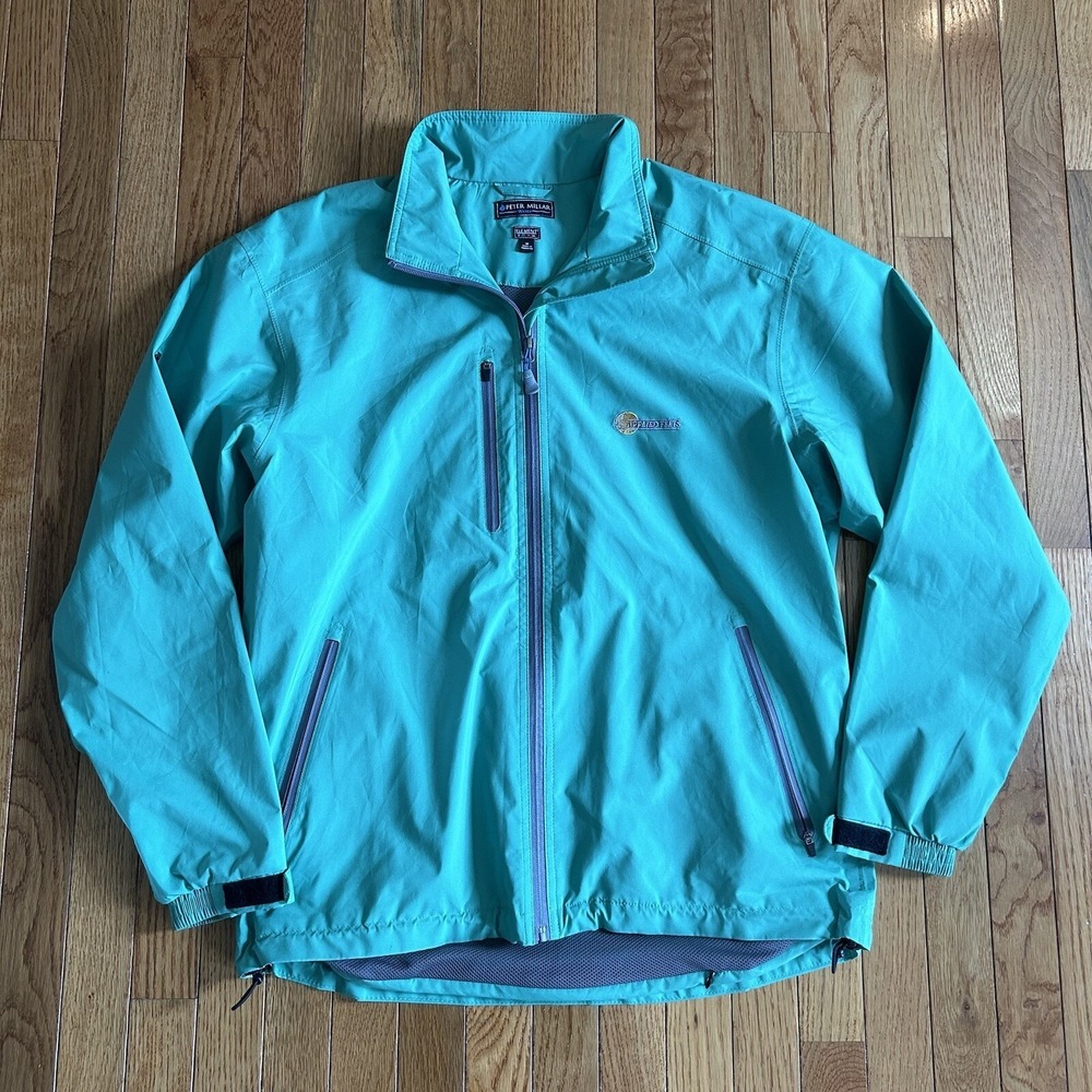 Peter Millar Mens Size Medium Element Water Resistant Full Zip Golf Jacket Green
